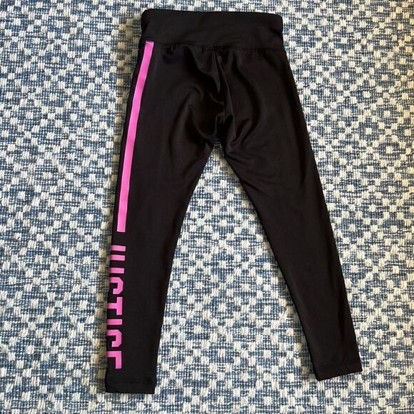 Justice Girls Sz 6 Distressed Black & Pink Leggings - Picture 7 of 10